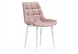 Стул на металлокаркасе Челси велюр розовый / белый