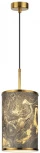Подвесной светильник Odeon Light Bergi 5064/1A античн.бронза/серо-беж./металл/натур.камен."шпон" E27 LED 1*10W (220V, на проводе, круглые)