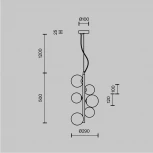 Подвесной светильник Maytoni Dallas MOD545PL-06BS (220V, на тросе, шарики, молекулы)