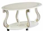 Стол журнальный Овация (М) на колесах слоновая кость/золото от фабрики Mebelik