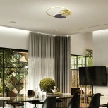 Потолочная люстра светодиодная Pleiades 10247/3 LED 85W Gold/Coffee (220V, пульт управления, кольцо)