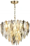 Подвесная люстра Odeon Light Vilna 5068/9 золото/дымчат./янтарн./матовый белый/металл/хрусталь E14 9*40W