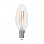 Лампочка светодиодная свеча прозрачная E14 11W 3000K Uniel LED-C35-11W/3000K/E14/CL PLS02WH