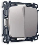 Комплект механизма Ambrella Volt 2-клавишного проходного выключателя OMEGA MO503020 Сталь матовый QUANT