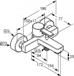 Смеситель Kludi Zenta 386709175 для ванны с душем