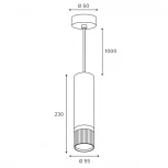 Подвесной светильник Wolta WSL-GU10/P19BG под лампу GU10 Черный / золотой DUO