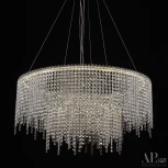Подвесная люстра светодиодная APL LED Sicilia SH02.73.2D.B.Ni.4000 (220V, хрусталь, на тросе)