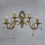 Бра Ambiente by Brizzi Alicante 8888/2+2 PB Tear Drop (220V, хрусталь Asfour, подвески, подсвечник, свеча)