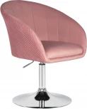 Кресло дизайнерское DOBRIN EDISON (розовый велюр (1922-16)) 8600-LM 8600-LM, цвет сиденья розовый (1922-16), основания хром