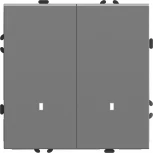 Выключатель двухклавишный с подсветкой (серый) Stekker Эмили 49942