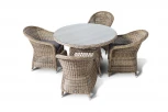 Обеденная группа плетеная, цвет соломенный 4SIS Равенна RAVC4T-5-SET