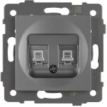 Механизм компьютерной розетки двойной SCT-MPC2-PL-GR-V (RJ-45, CAT6) (Arlight) 049851
