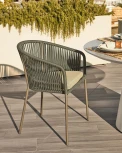 Стул уличный La Forma (ex Julia Grup) Yanet (Зеленый/ Веревка,Пена,Сталь)