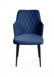 Стул с подлокотниками Hunt ромб, бархат синий 29 / чёрный конус Top Concept 75394