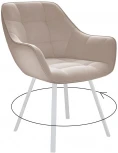Стул 252 М поворотный, B03 BEIGE, ножки белые Dikline 00-00061877