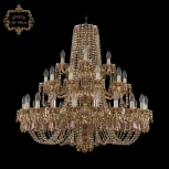 Подвесная большая люстра с хрустальными подвесками Art Classic 11.23 11.23.20+10+5.360.3d.Gd.Dr.M777 (220V, на цепи, подсвечник, свеча)