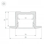 Профиль SL-SLIM-H13M-F25-3000 ANOD (Arlight, Алюминий) 036040
