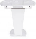 Стол на тумбе Woodville Петир 120(160)х80 ультра белый / белый / камень белый 517335