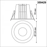 Светильник встраиваемый Novotech Lang 359429 черный с переключателем цв. температуры IP65 LED 20W 220V 3000К\4000К\6000К (круглые)