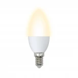 Лампочка светодиодная свеча белая E14 9W 3000K Volpe LED-C37-9W/WW/E14/FR/NR