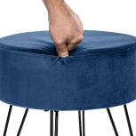 Пуф Кома, велюр Дарк Блю Leset