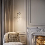 Бра с хрусталем и регулировкой цветовой температуры Bogate's Tense 442/1 хром (LED, 220V, подвески, пульт управления)