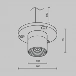 Основание для накладного монтажа системы Shelf с внутренней резьбой с вводом питания Maytoni Accessories for system Shelf CA023BI-P-B (24V)