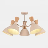 Потолочная люстра на штанге Evoluce SLE1256 Бежевый/Бежевый, Светлое дерево, Золотистый E14 5*40W (220V)