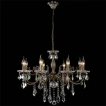 Подвесная люстра Eurosvet 3281 3281/8 античная бронза / прозрачный хрусталь (220V, хрусталь Strotskis, на цепи, подсвечник, свеча)