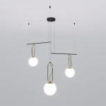 Подвесной светильник Wi-Fi Riche 70143/3 Eurosvet (220V, управление смартфоном, голосовое управление, умный дом - Minimir Home, Алиса, Маруся, Салют, на тросе, шарики)