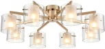 Потолочная люстра на штанге Lumion Verdi 6587/8C золото/прозрачный, металл/стекло E14 8*40W 220V (круглые)