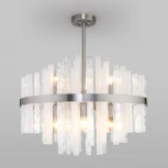 Потолочная люстра Wi-Fi на штанге Bogate's Hollis 367/9 Smart никель (220V, управление смартфоном, голосовое управление, умный дом - Minimir Home, Алиса, Маруся, Салют)