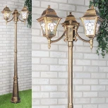 Наземный фонарь Elektrostandard Altair черное золото F/3