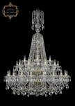 Подвесная большая люстра Art Classic 11.25 11.25.20+10+5.400.2d.XL-160.Gd.Sp (220V, хрусталь, на цепи, подсвечник, свеча)