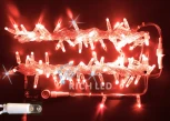 Гирлянда светодиодная красная с мерцанием 220B, 100 LED, провод прозрачный, IP65 RL-S10CF-220V-CT/R Rich LED