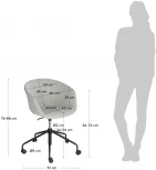 Обеденный стул La Forma (ex Julia Grup) Yvette (Серый/ Сталь,Пена,Металл,Пенополиуретан)