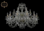 Подвесная большая люстра Art Classic 11.11 11.11.12+6.300.2d.Br.Sp (220V, хрусталь, на цепи, подсвечник, свеча)