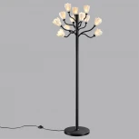 Торшер Odeon Light Gardi 5090/12F черный матовый/белый/фарфор G4 LED 12*5W (220V, выключатель, цветы)