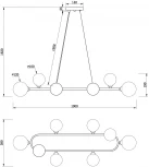 Подвесной светильник Freya Globos FR5222PL-08B1 (220V, на тросе, шарики, молекулы)