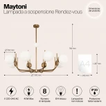 Потолочная люстра на штанге Maytoni Rendez-vous MOD109PL-08BS (220V, шарики)