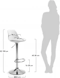 Барный стул La Forma (ex Julia Grup) Orlando-T (Серебряный,Белый/ Металл,Пластик,Пена,Полипропилен,Сталь)