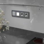 Рамка на 4 поста Elite (графит, стекло) Werkel W0042440 (a057881)