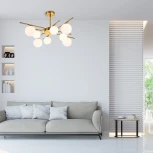 Потолочная люстра на штанге Escada Sphere 642/8P Brass (220V, шарики)