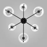 Потолочная люстра Wi-Fi на штанге Eurosvet Notturno 60162/6 черный (220V, управление смартфоном, голосовое управление, умный дом - Minimir Home, Алиса, Маруся, Салют)