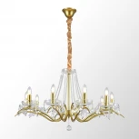 Подвесная люстра Lussole Rains LSP-6007 (220V, хрусталь, на цепи, подсвечник, свеча)