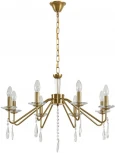 Подвесная люстра Lumion Suana 8319/8 шампань/прозрачный, металл/хрусталь E14 8*40W 220V (на цепи, подсвечник, свеча)