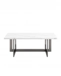 Журнальный столик Stool Group Нэйтан 122*61 белый мрамор сталь темный хром УТ000036329