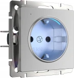 Розетка с подсветкой (серебряный) W1171406 (a054521)