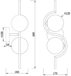 Бра Freya Harmonie FR5124WL-02BS (220V, шарики)