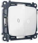 Выключатель двухклавишный с подсветкой (белый глянец) Ambrella Volt QUANT MO104015